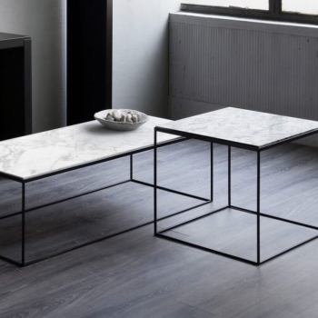Кавовий, журнальний столик Zeus SLIM MARBLE