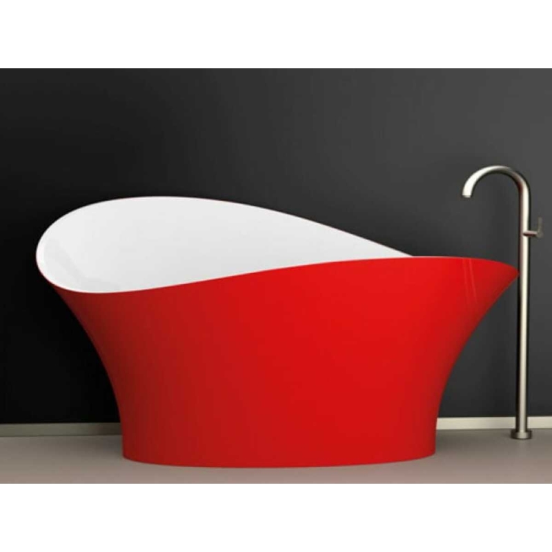 Прямоугольная ванна Glass Design FLOWER STYLE RED FERRARI