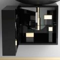 Комплект в ванную комнату Glass Design LEONARDO CUBUS BLACK JIMMY SMALL BLACK