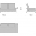 Садовый диван Cassina 239 FENC-E NATURE